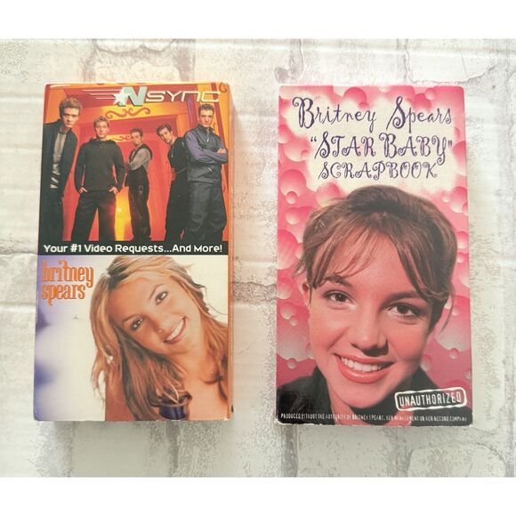 Britney Spears Star Baby Scrapbook NSYNC and Britney VHS Tapes 90s Pop Icons - Picture 1 of 3